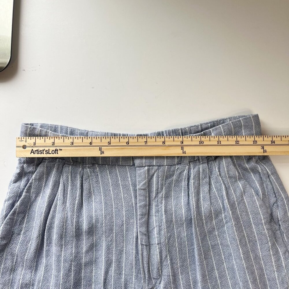 Abercrombie & Fitch Blue White Striped Linen Pants Business Casual - Size Small - Picture 6 of 8